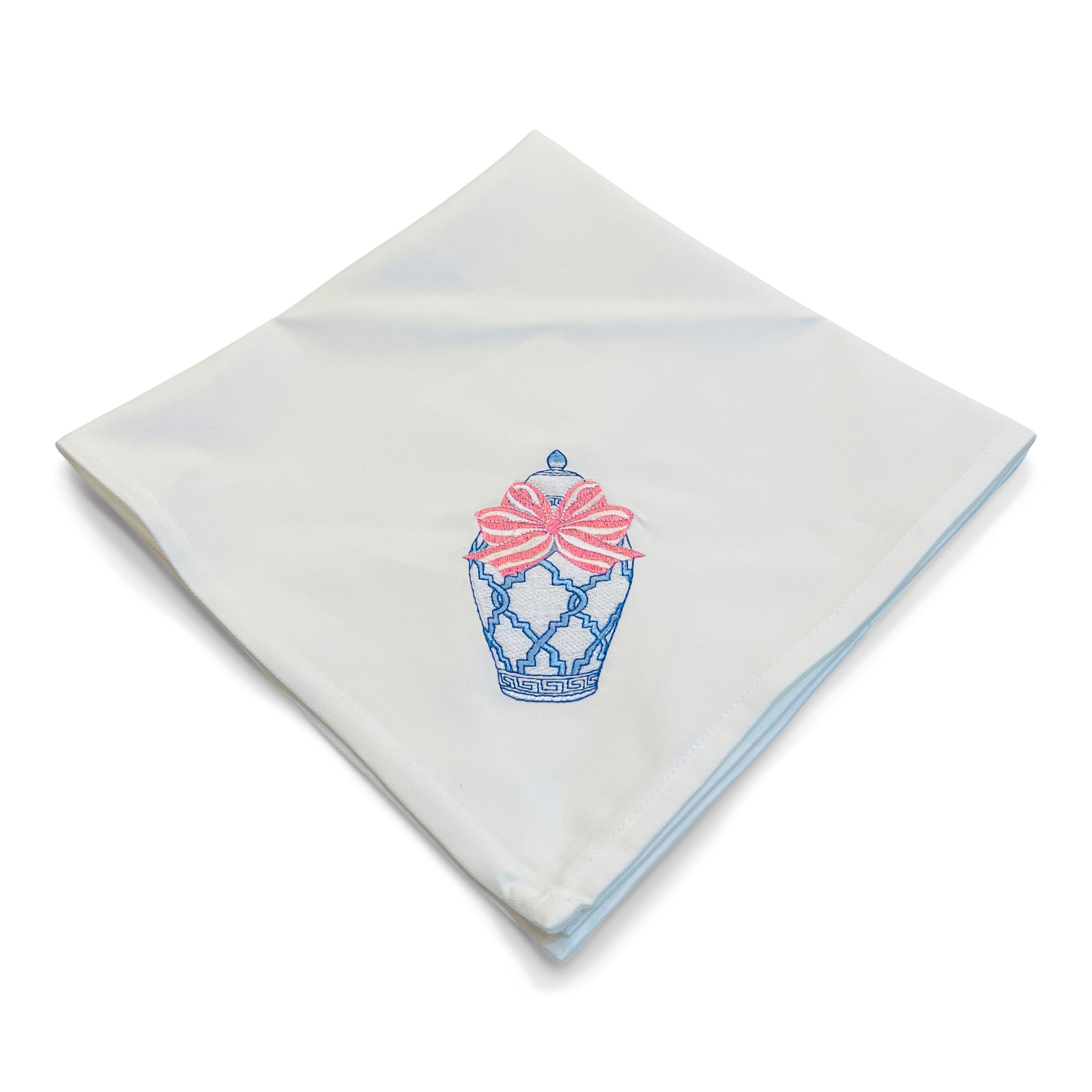 Napkin - Single - Ginger Jar with Pink Bow