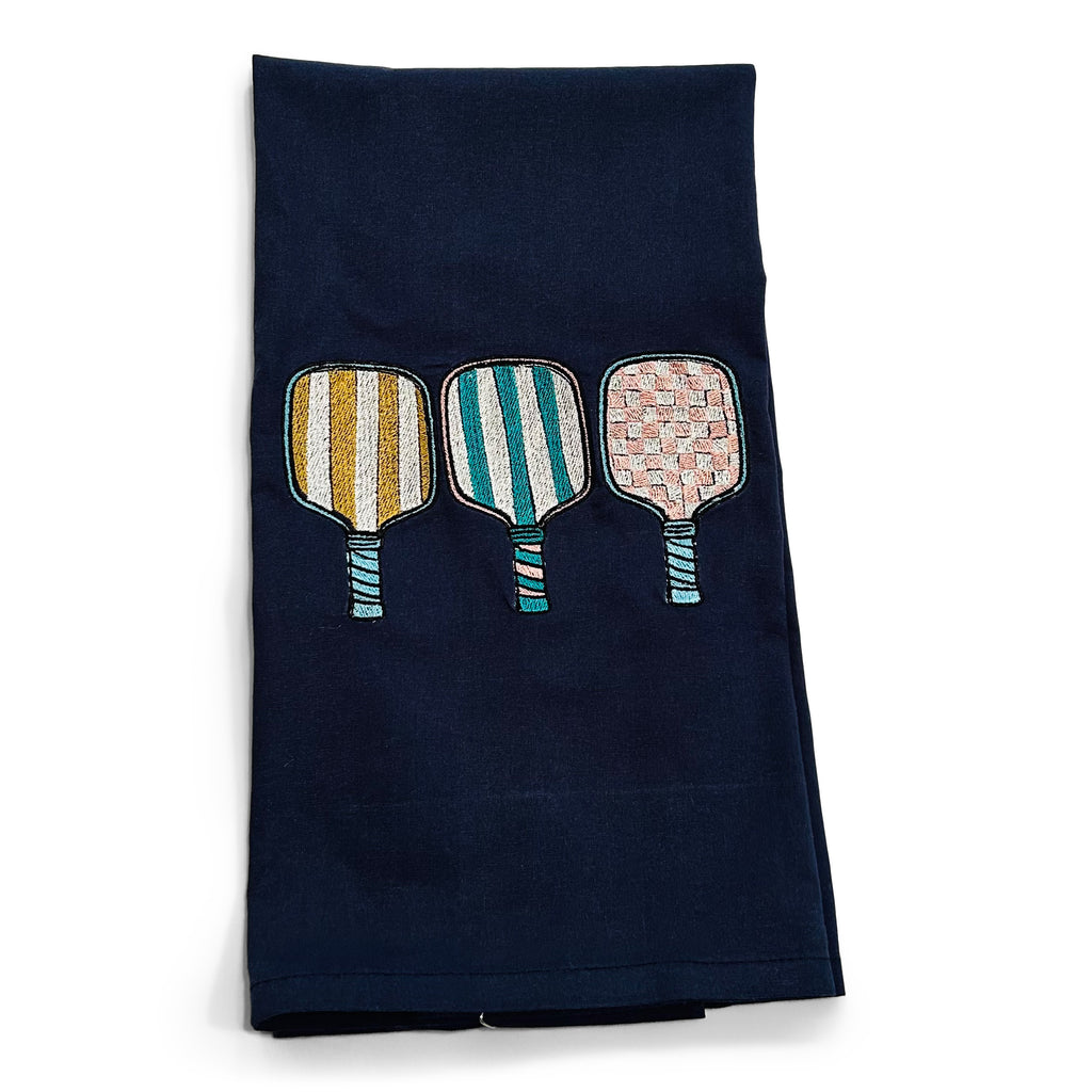 Trio of Pickleball Racquets on navy