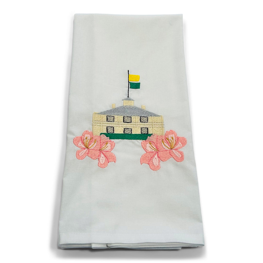 Masterful Clubhouse with Azaleas on white