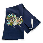 Floral Turkey on navy