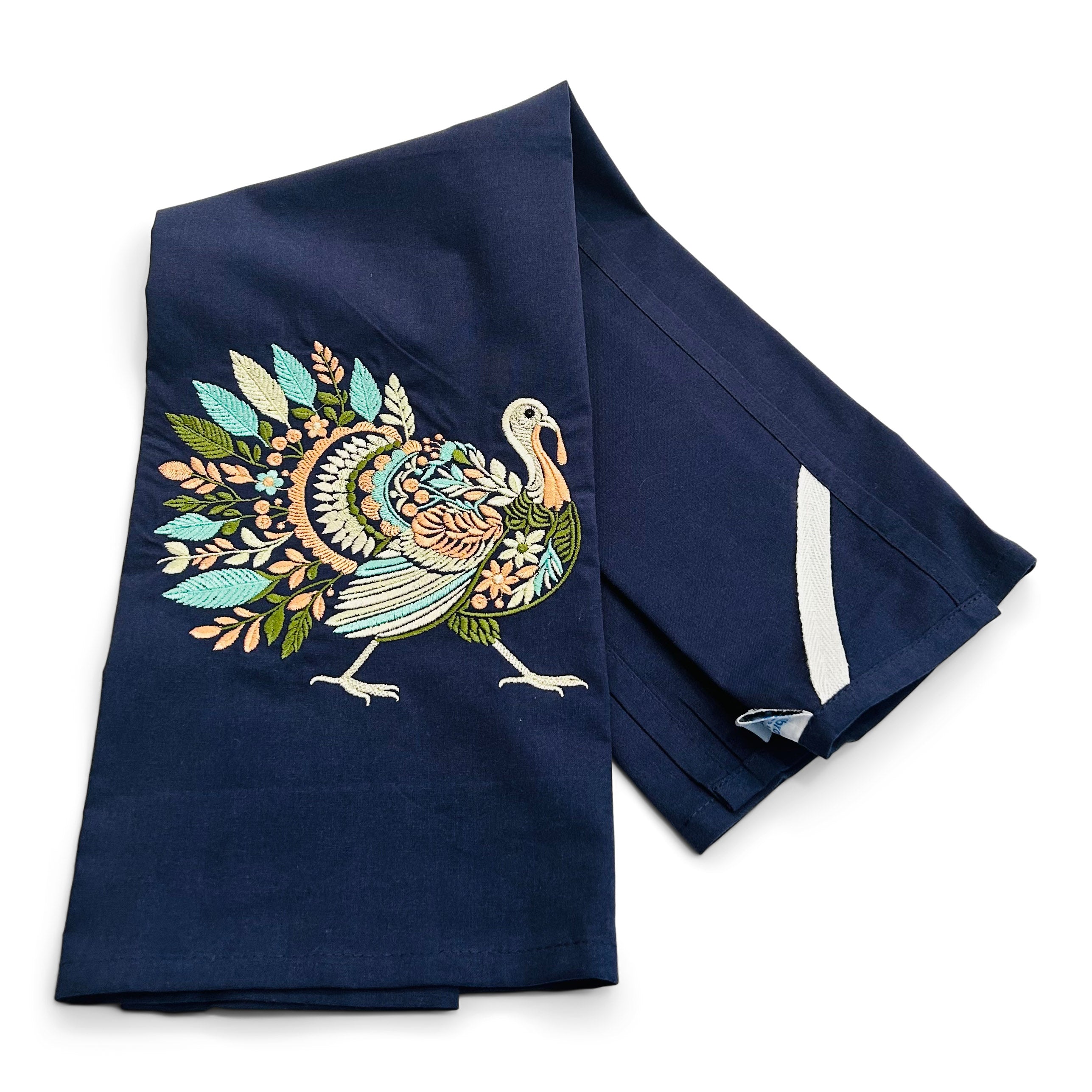 Floral Turkey on navy