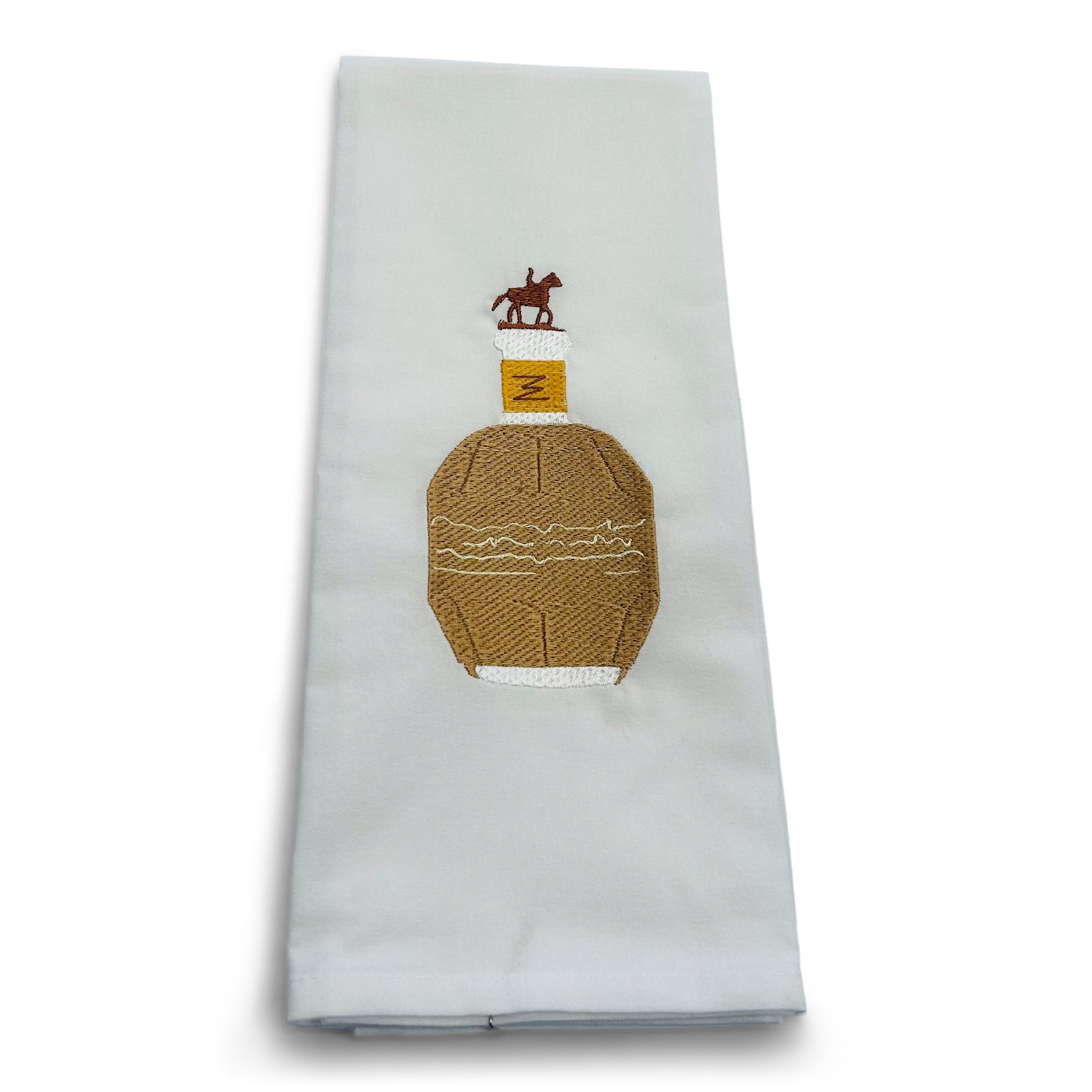 Whisky Bottle with Horse on white