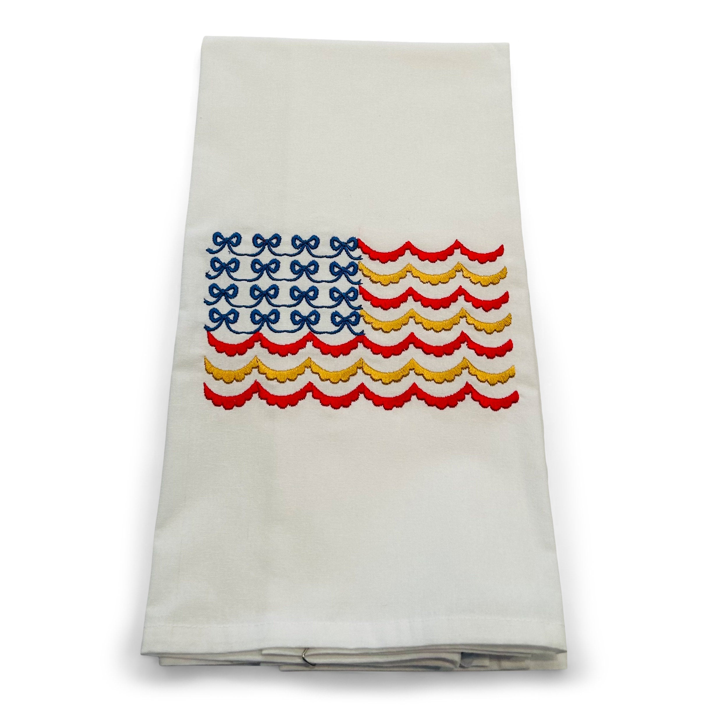 Bow and Banners American Flag - Traditional Colors on white