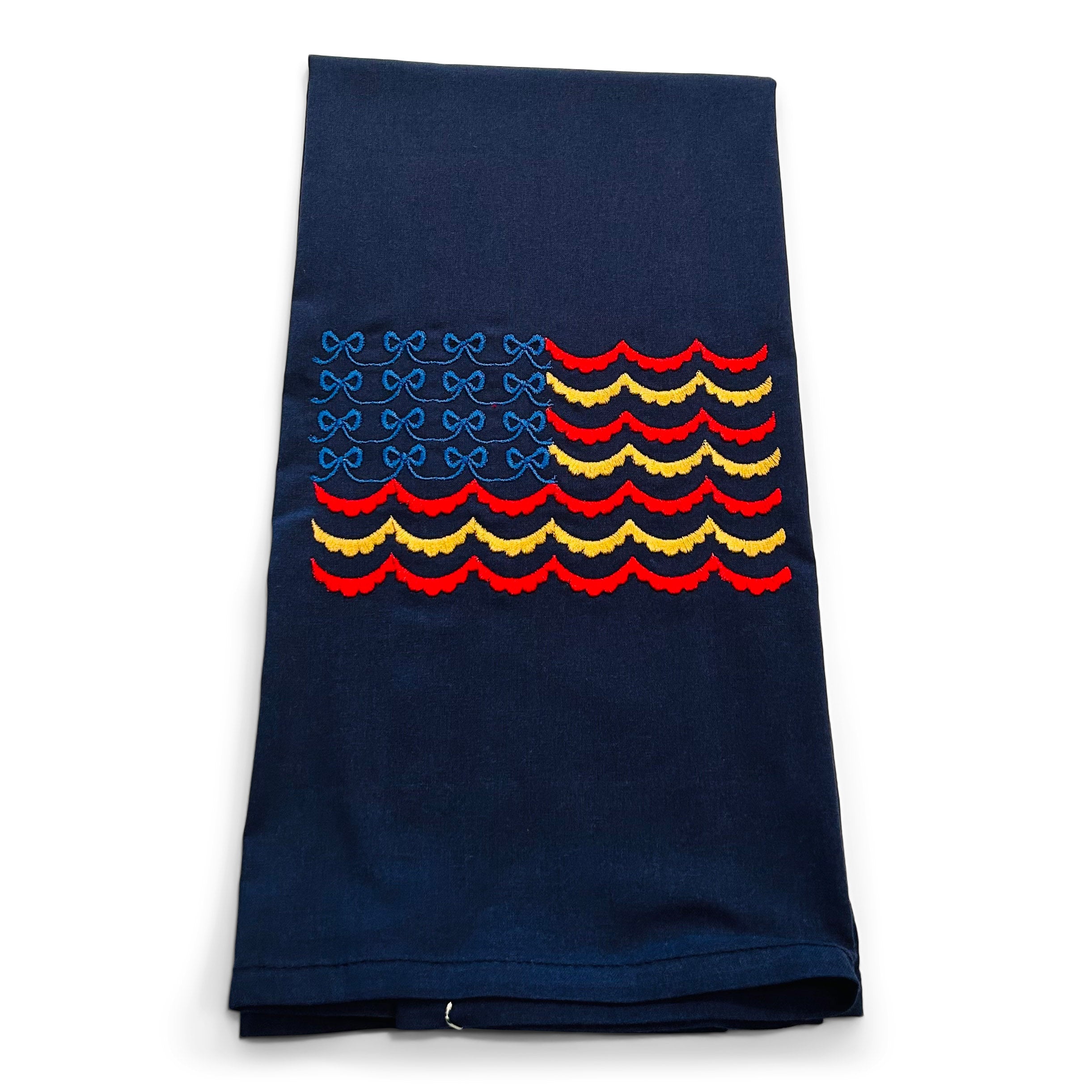 Bow and Banners American Flag - Traditional Colors on navy