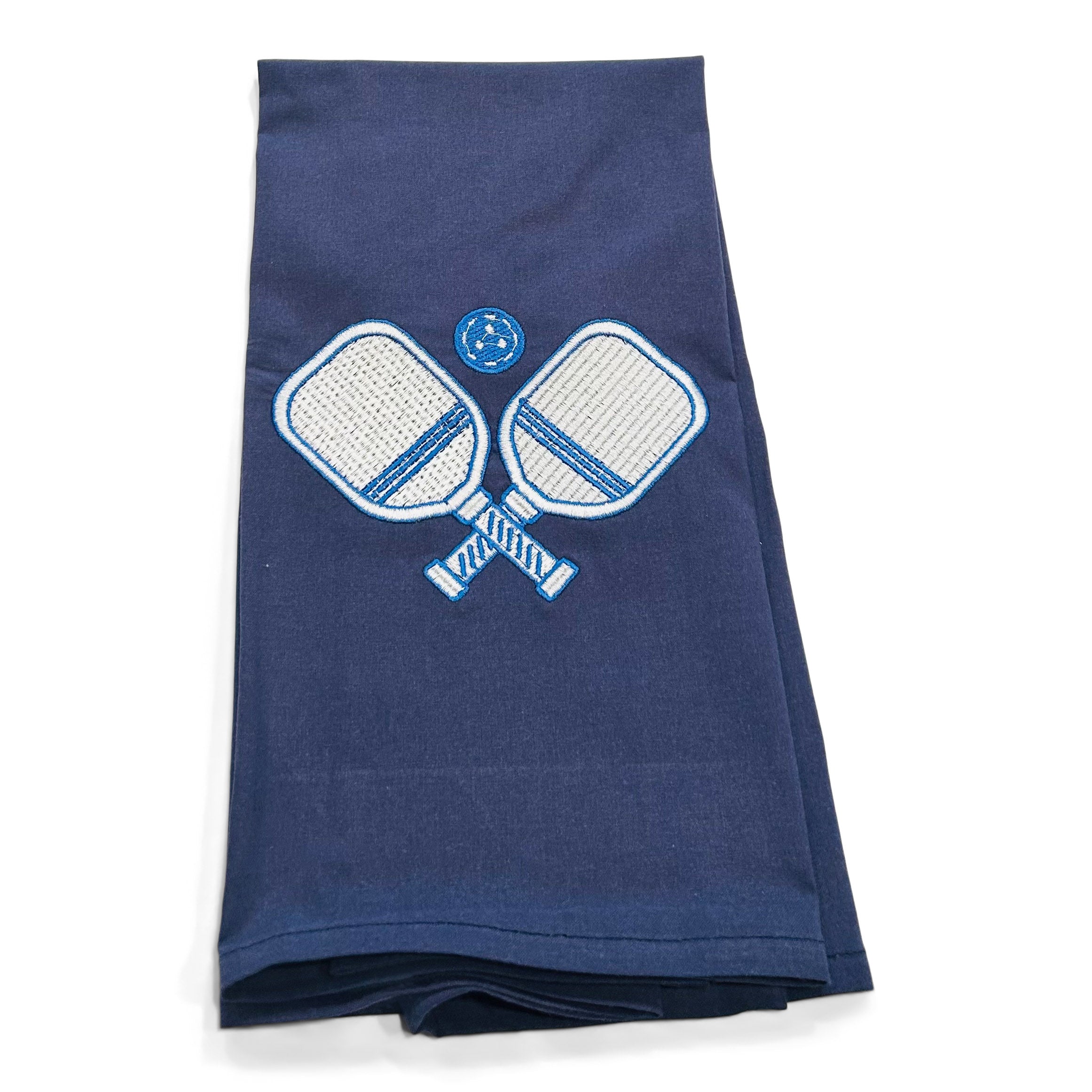 Crossed Pickleball Paddles - Blues on navy