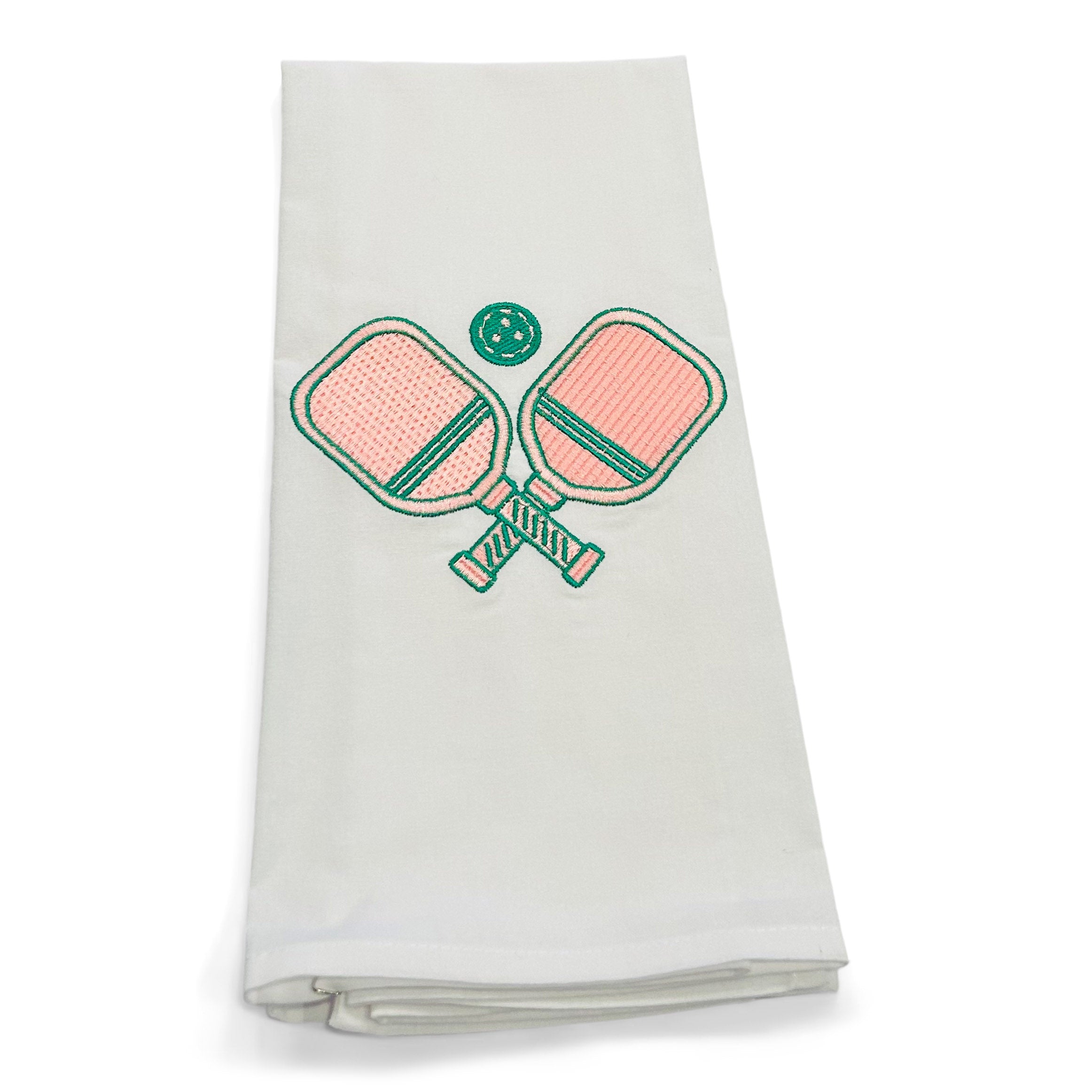 Crossed Pickleball Paddles - Pinks/Greens on white