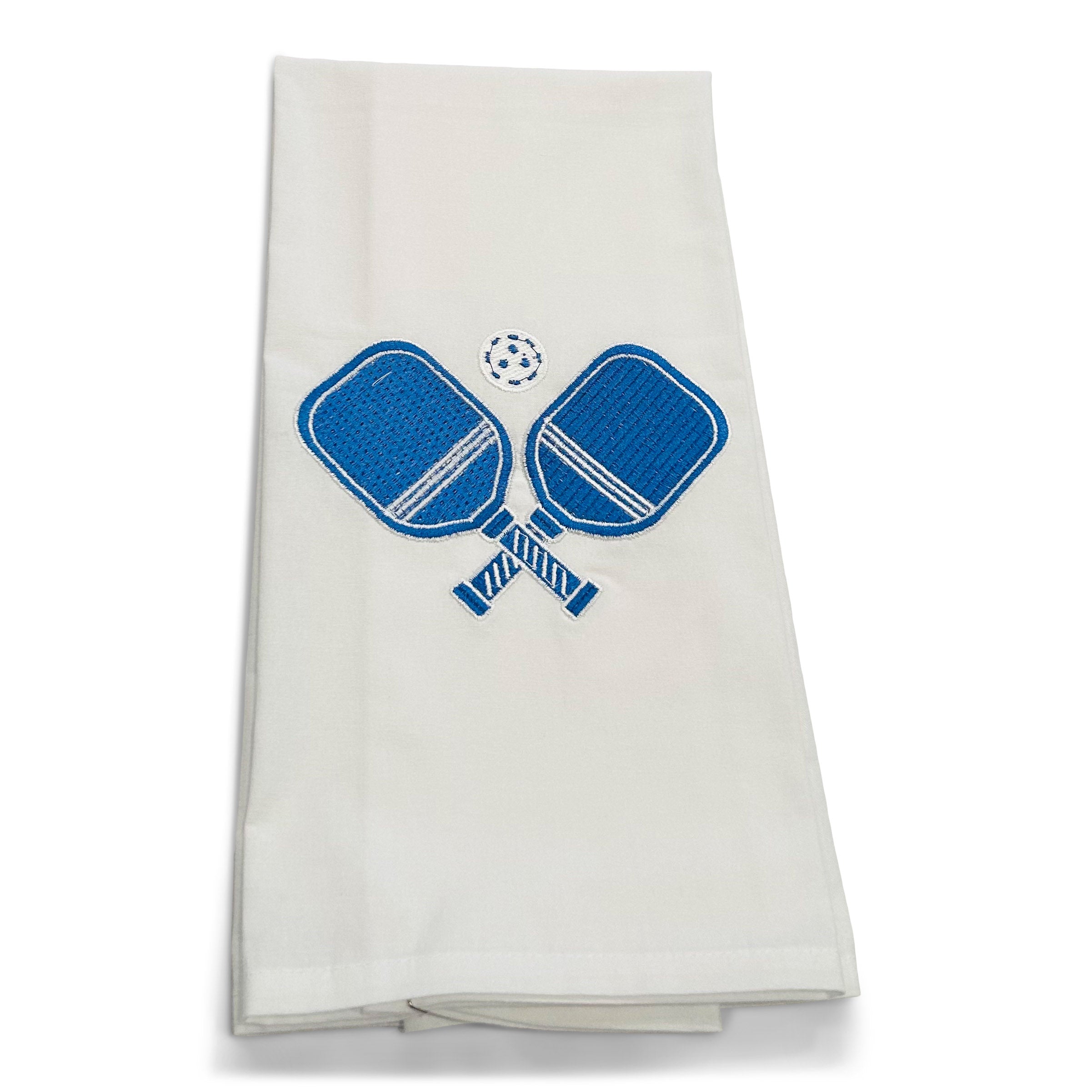 Crossed Pickleball Paddles - Blues on white