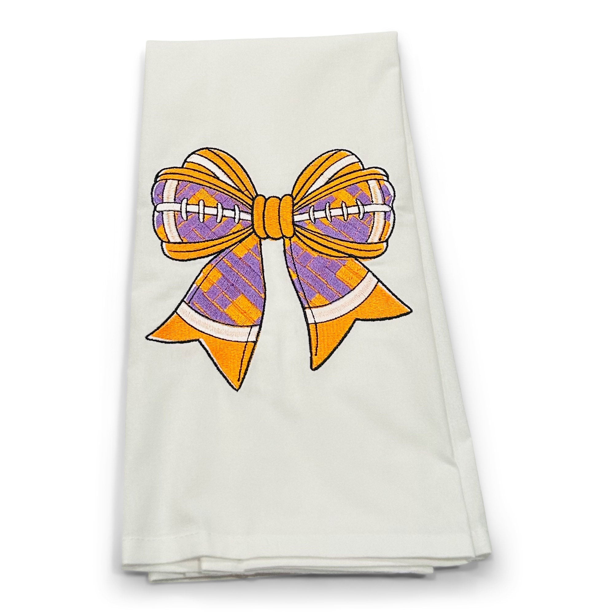 Football Bow - Orange, Purple, White