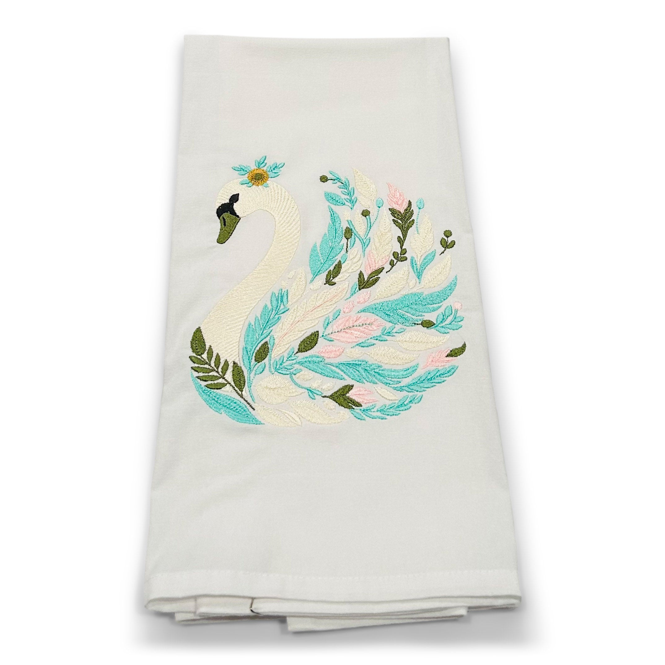 Floral Swan on white