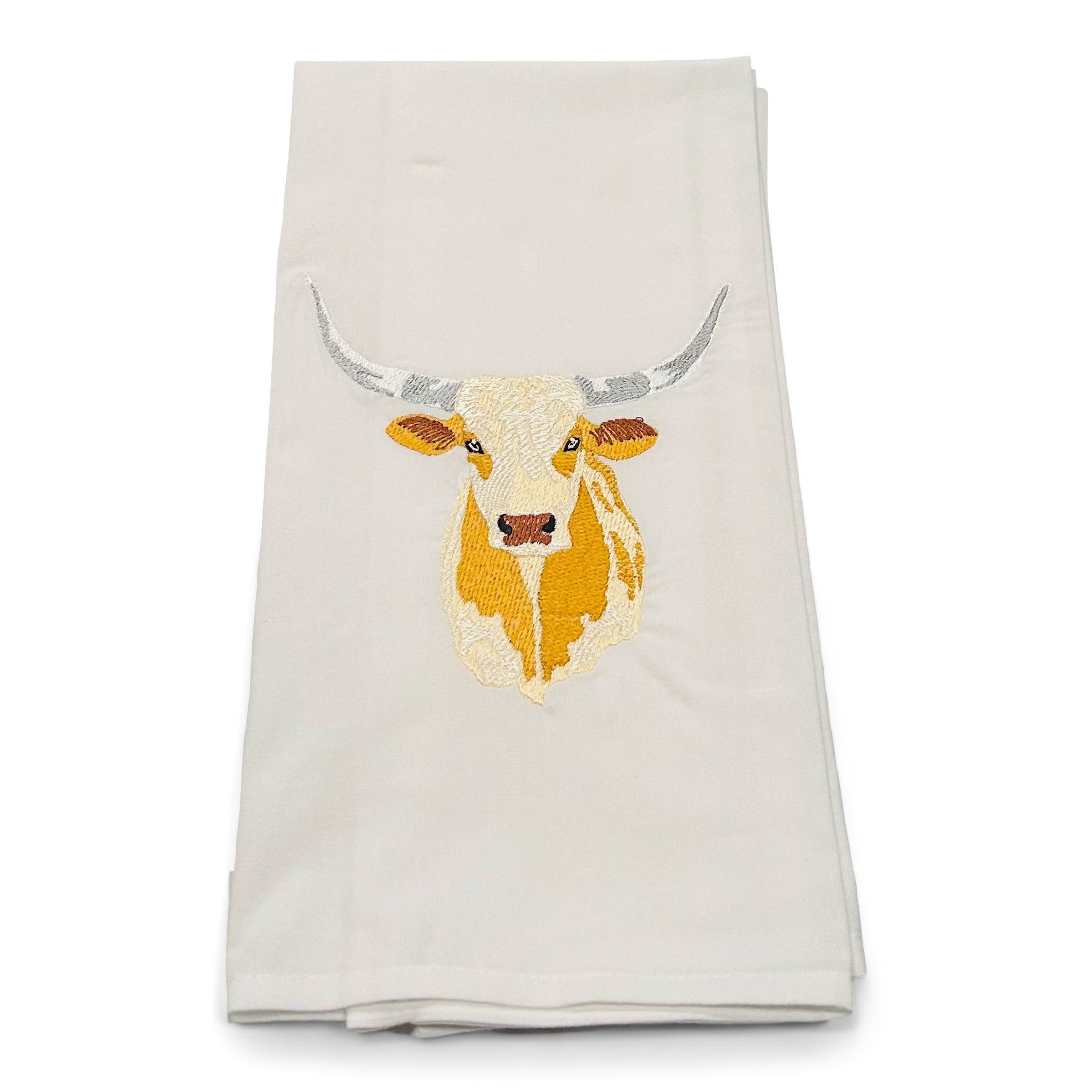 Texas Longhorn on white