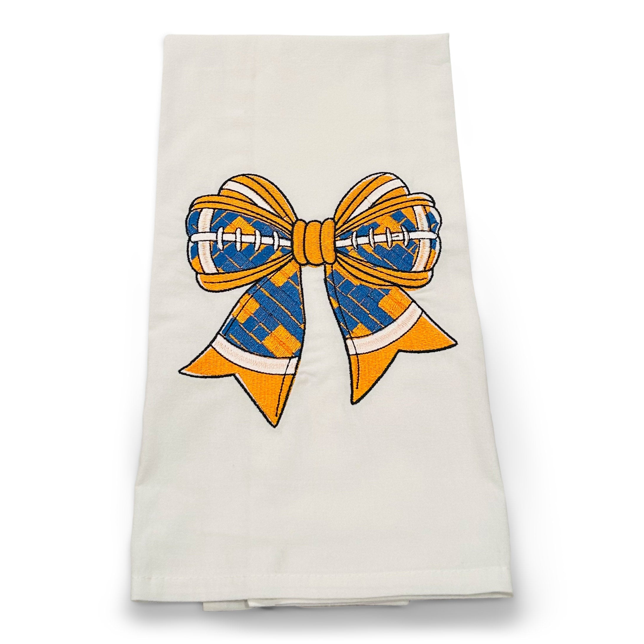 Football Bow - Orange, Blue, White