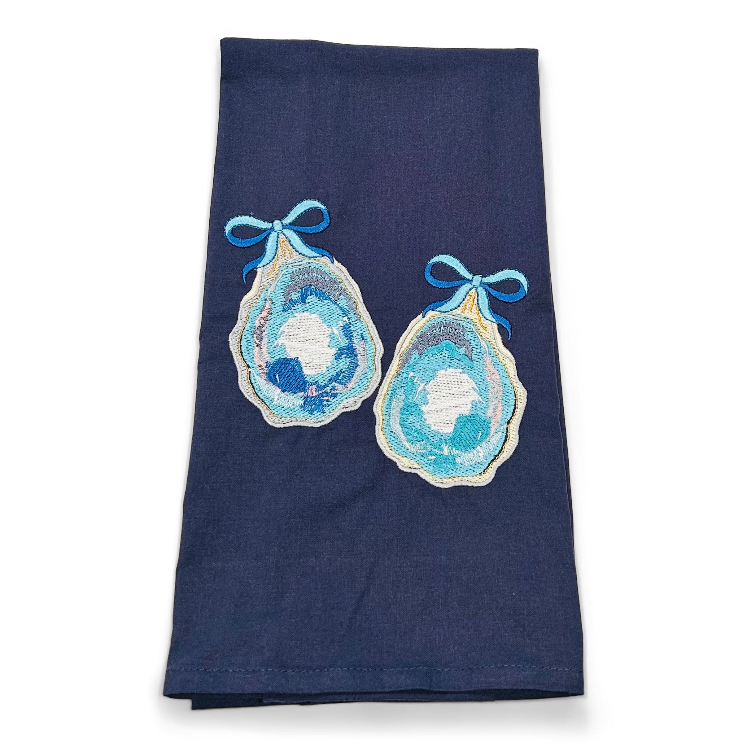 Oysters with Blue Bow on navy