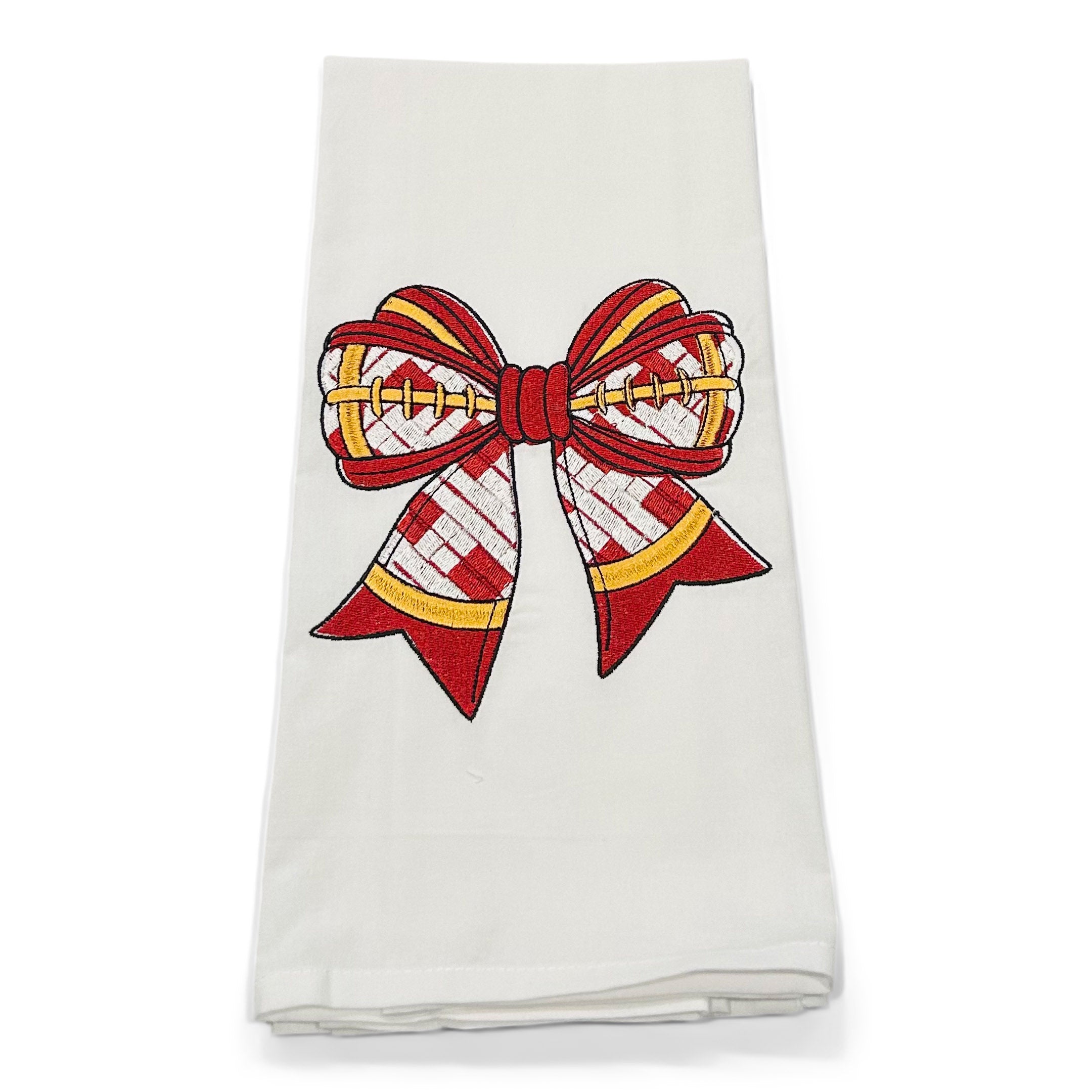 Football Bow - Garnet, Gold, White