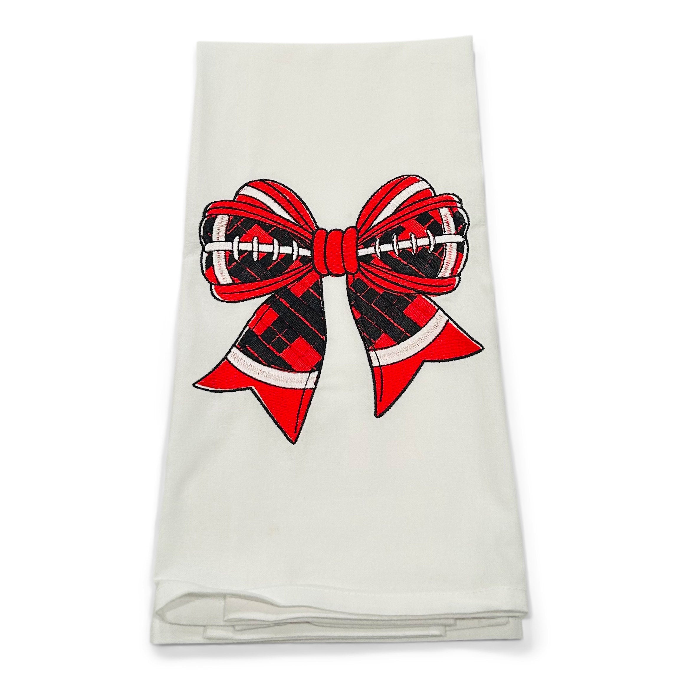 Football Bow - Red, Black, White