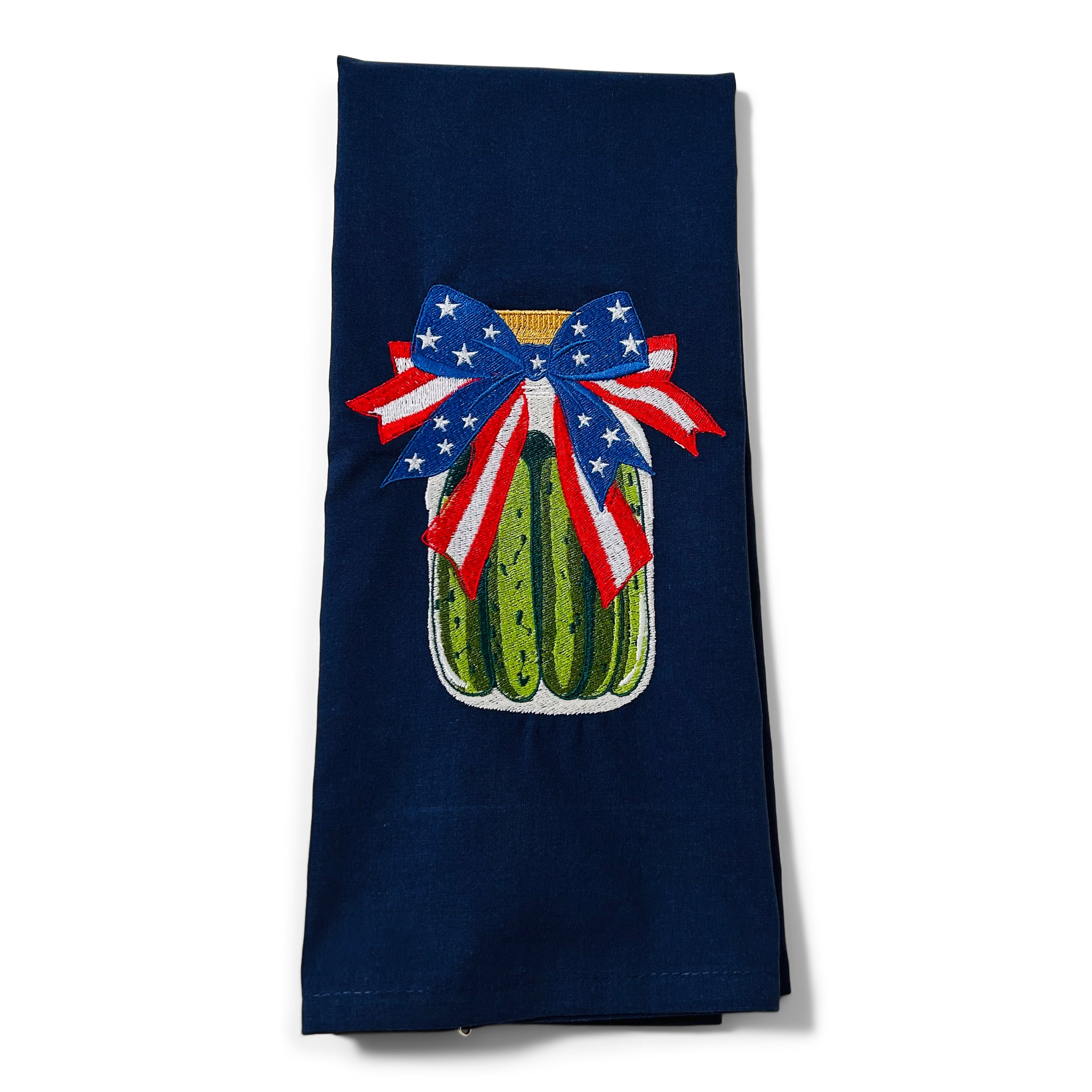 Pickles with Patriotic Bow on navy