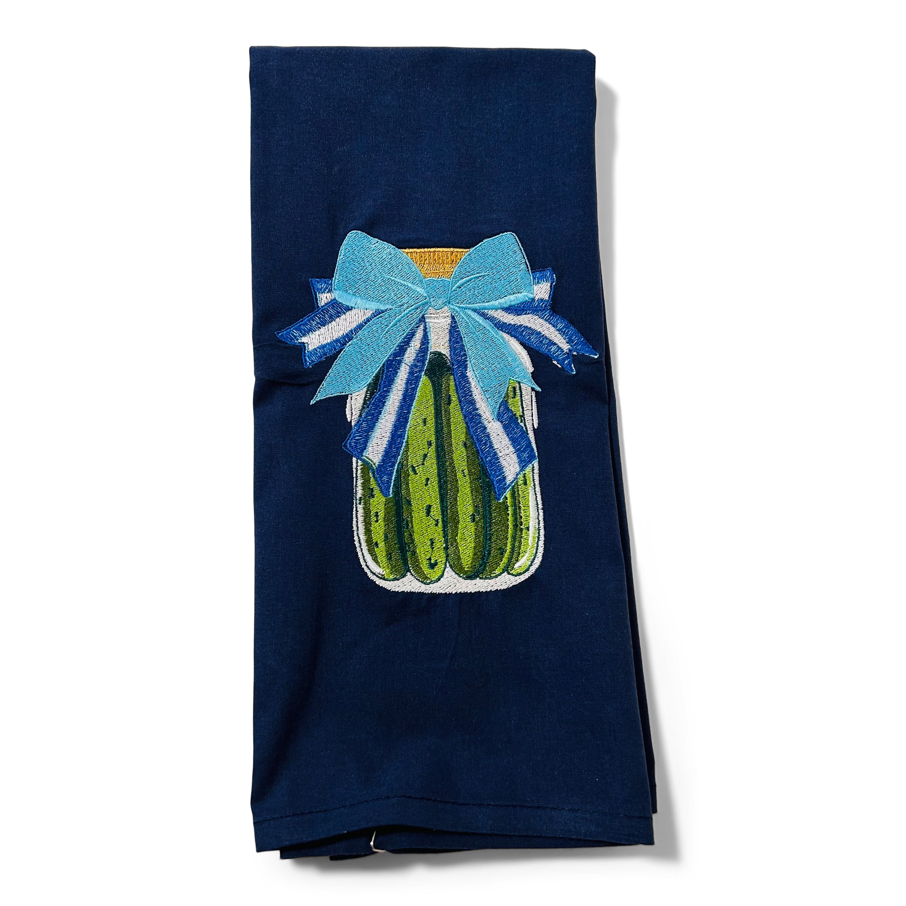 Pickles with Blue Bow on navy