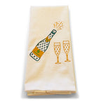 Popped Champagne Bottle with Two Flutes