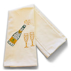 Popped Champagne Bottle with Two Flutes