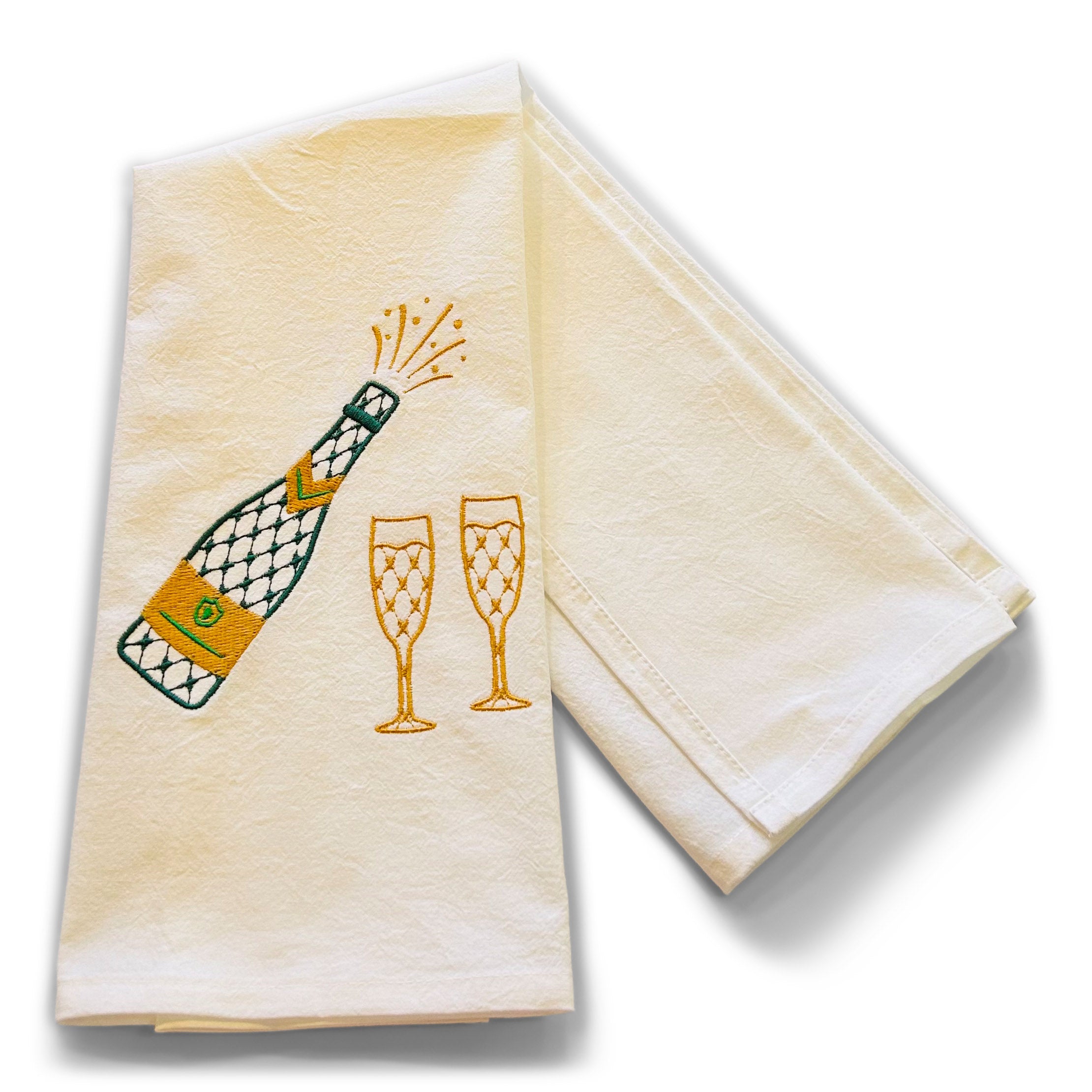 Popped Champagne Bottle with Two Flutes