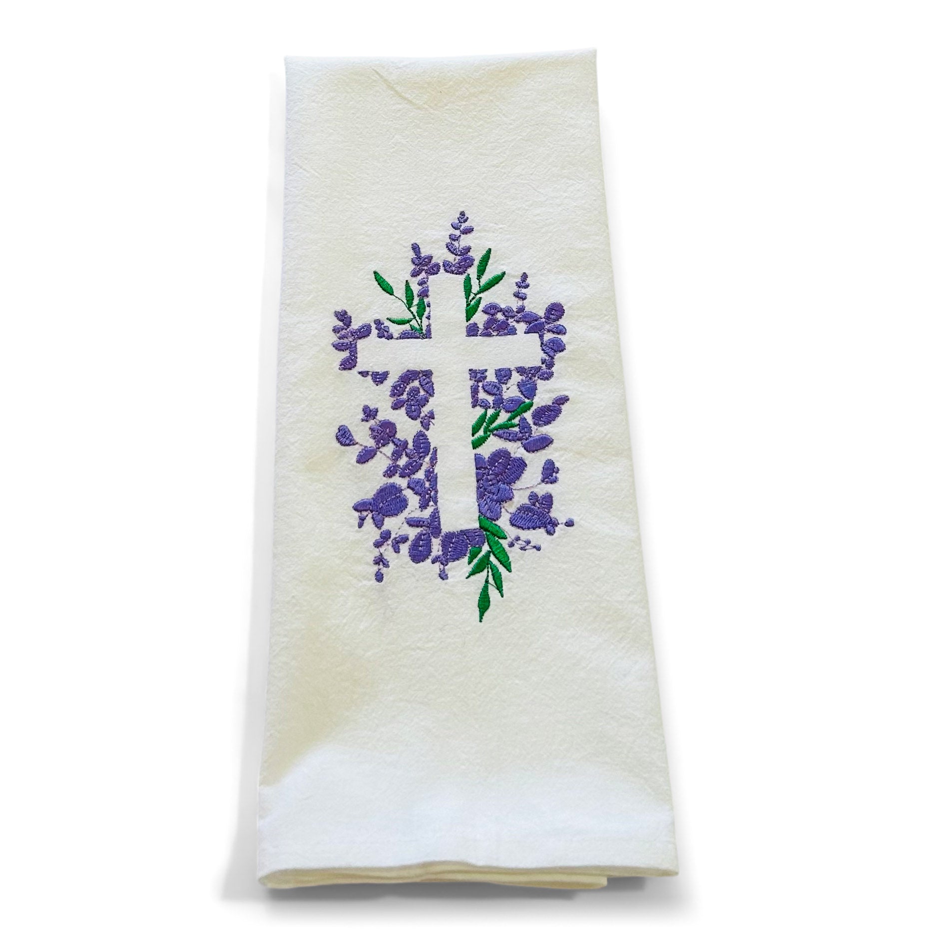 Cross with Purple Flowers