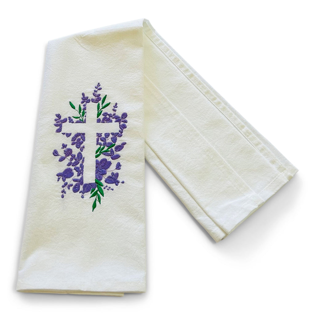 Cross with Purple Flowers