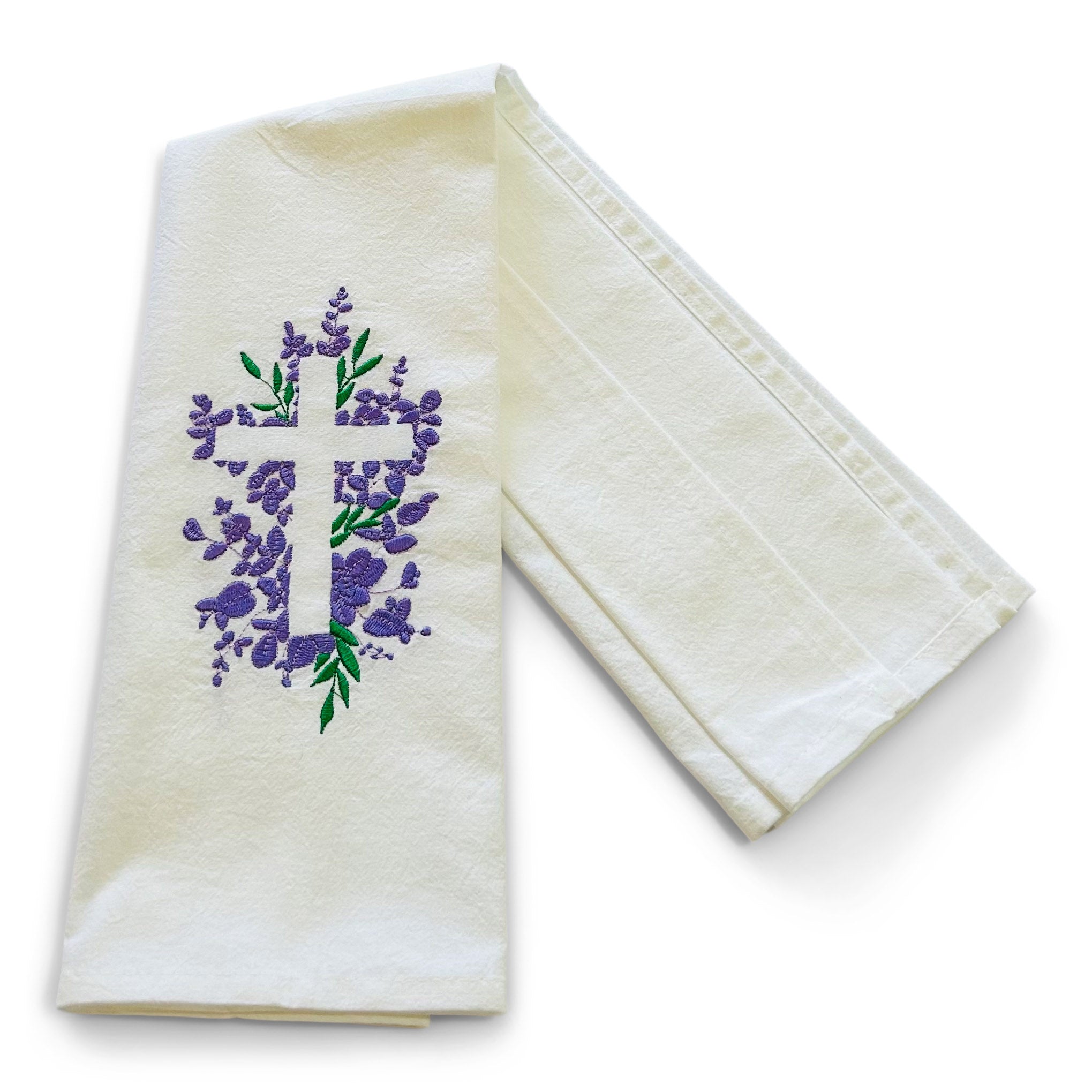 Cross with Purple Flowers