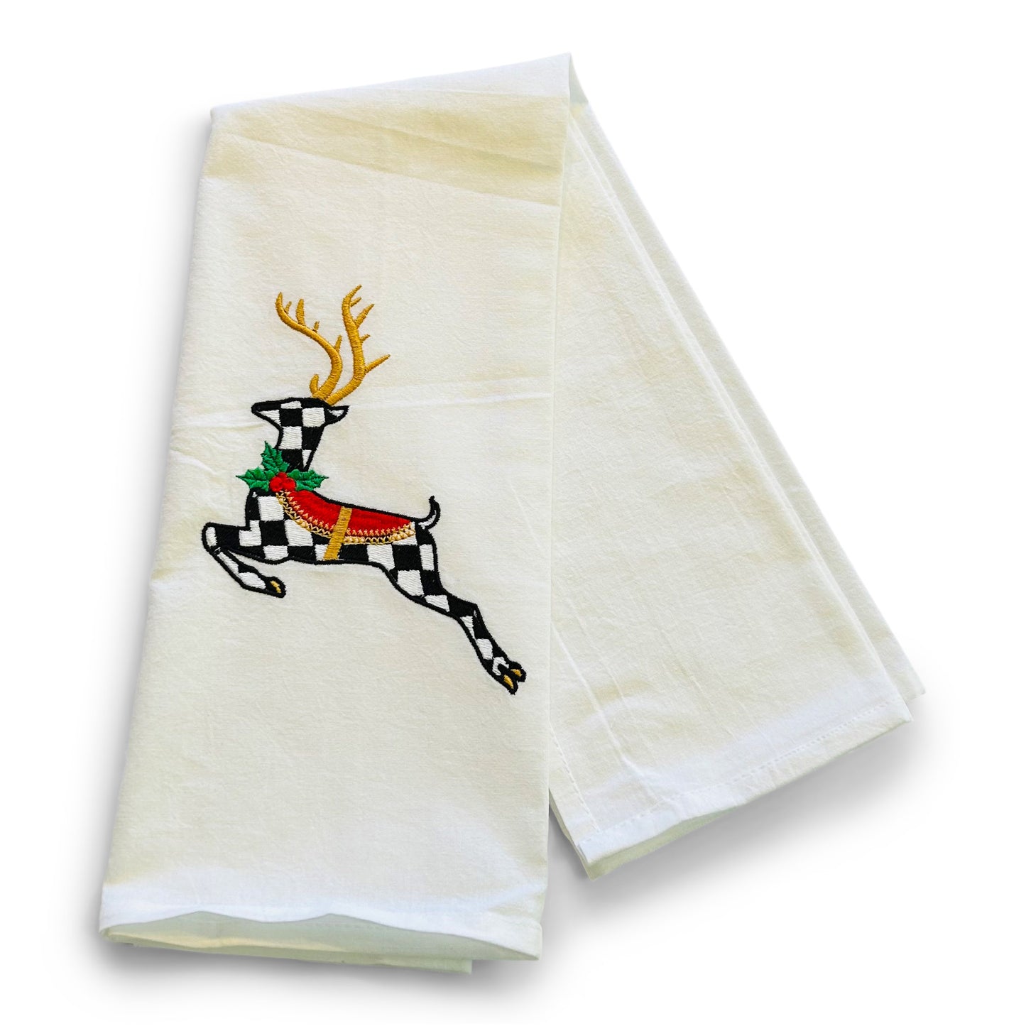 Harlequin Reindeer Towel