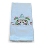 Chinoiserie Monkeys Celebrating Dish Towel