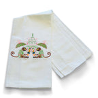 Chinoiserie Monkeys Celebrating Dish Towel