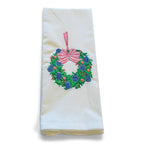 Chinoiserie Wreath with Ginger Jar Ornaments - Pink Bow