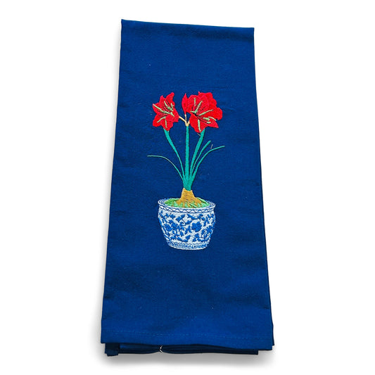 Amaryllis in Chinoiserie Planter Towel