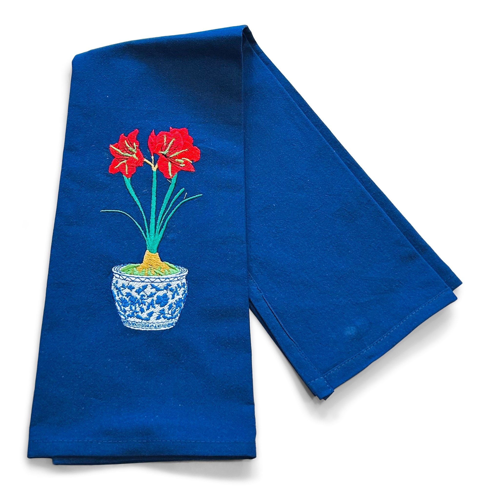 Amaryllis in Chinoiserie Planter Towel