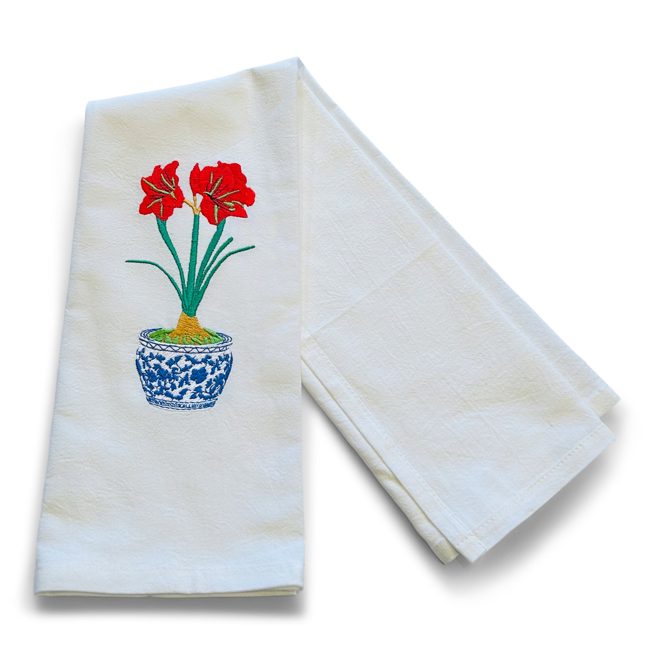 Amaryllis in Chinoiserie Planter Towel