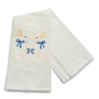 Pair of White Bunnies with Blue Egg