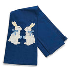 Pair of White Bunnies with Blue Egg