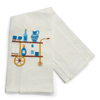 Chinoiserie Mediterranean Blue Bar Cart