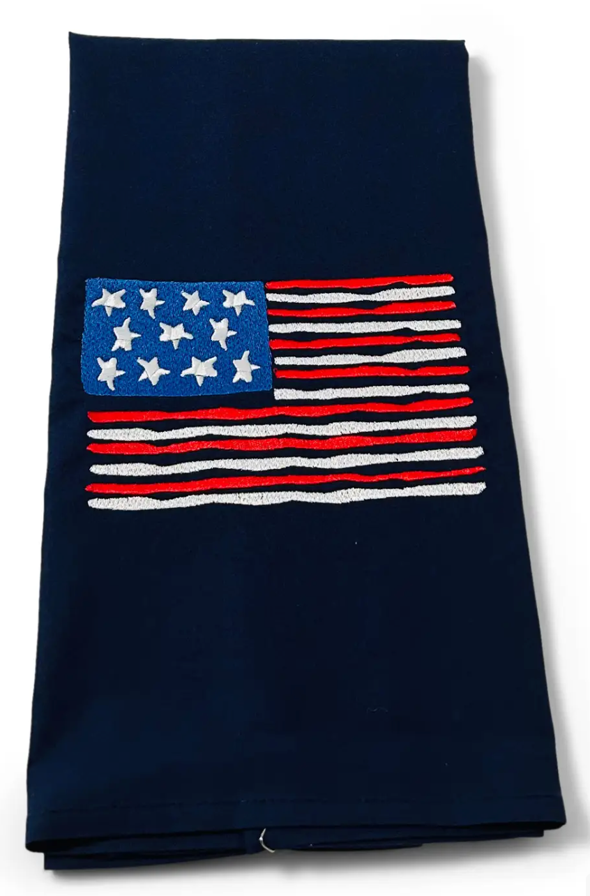 Wavy Flag Patriotic on navy
