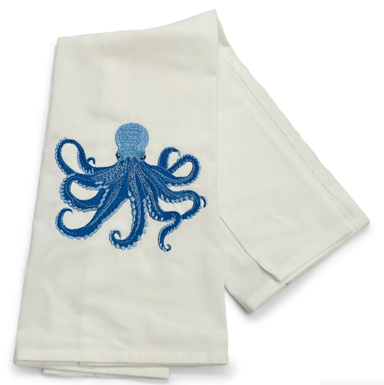 Octopus Navy on white towel