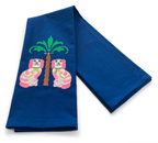 Staffordshire Dogs with Palm Tree on navy