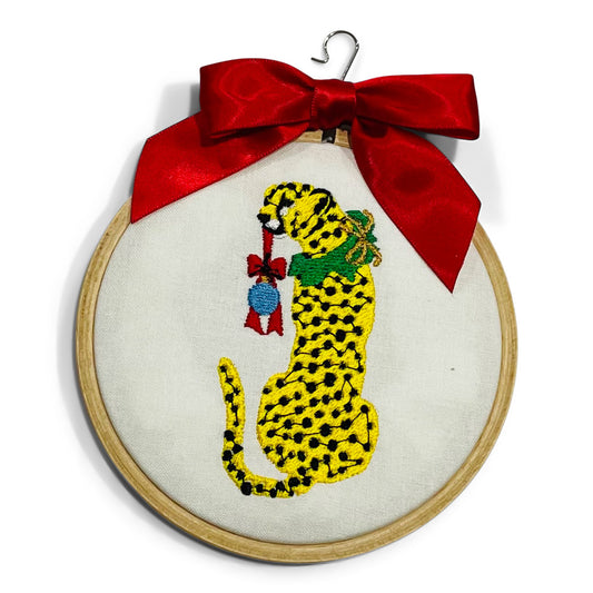 Ornament - Cheetah with Present