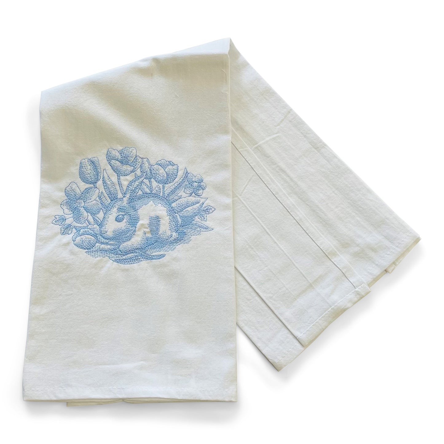 Toile Bunny in Tulips Spring Dish Towel