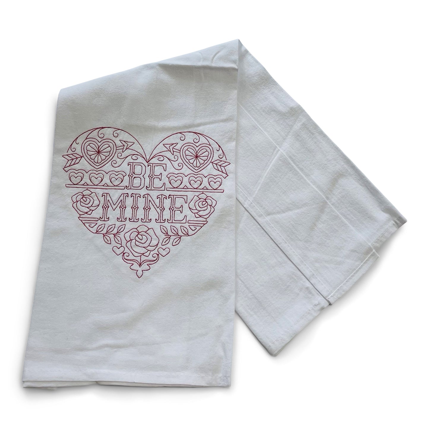 Valentine's Be Mine Candy Heart Dish Towel