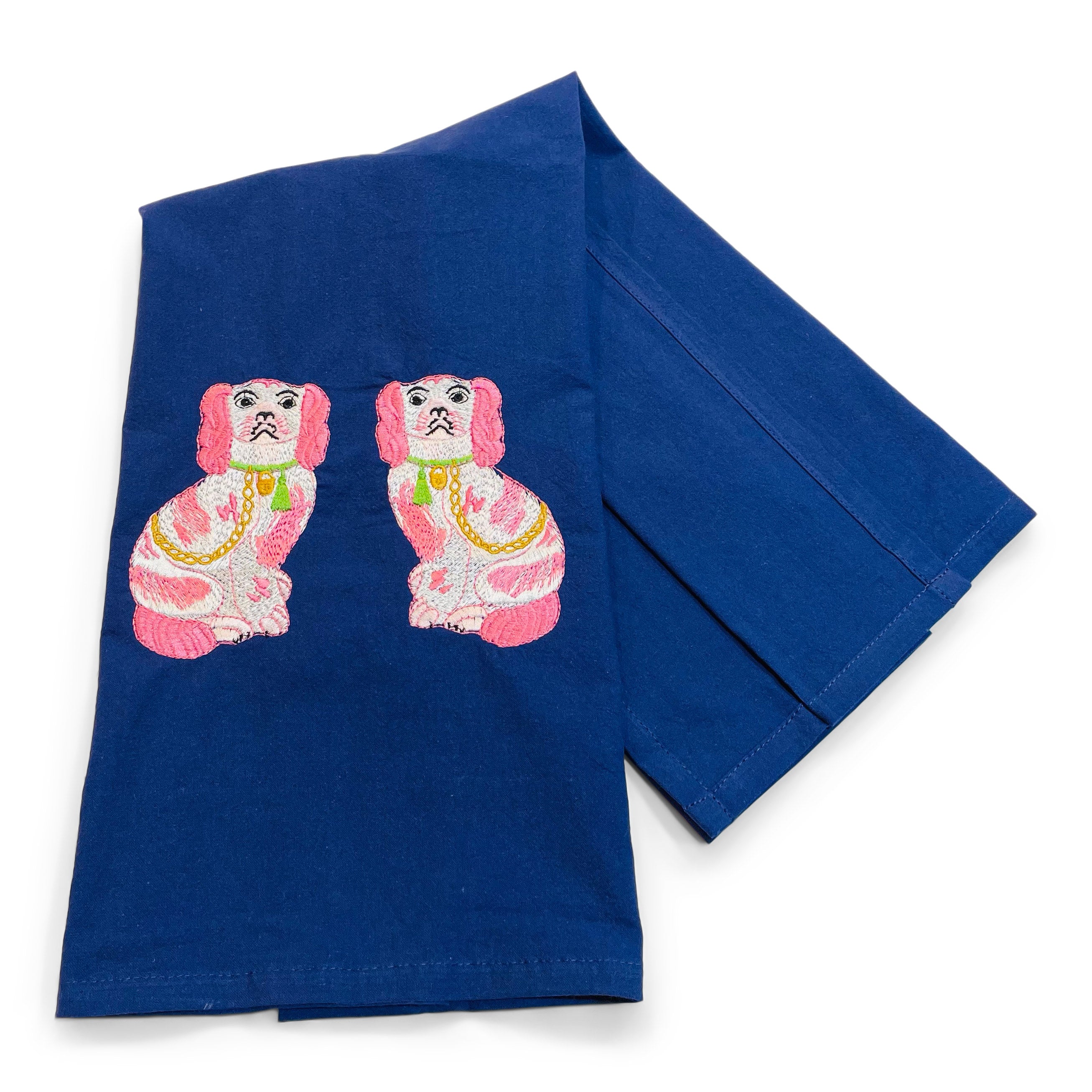 Pink Staffordshire Dogs Pair