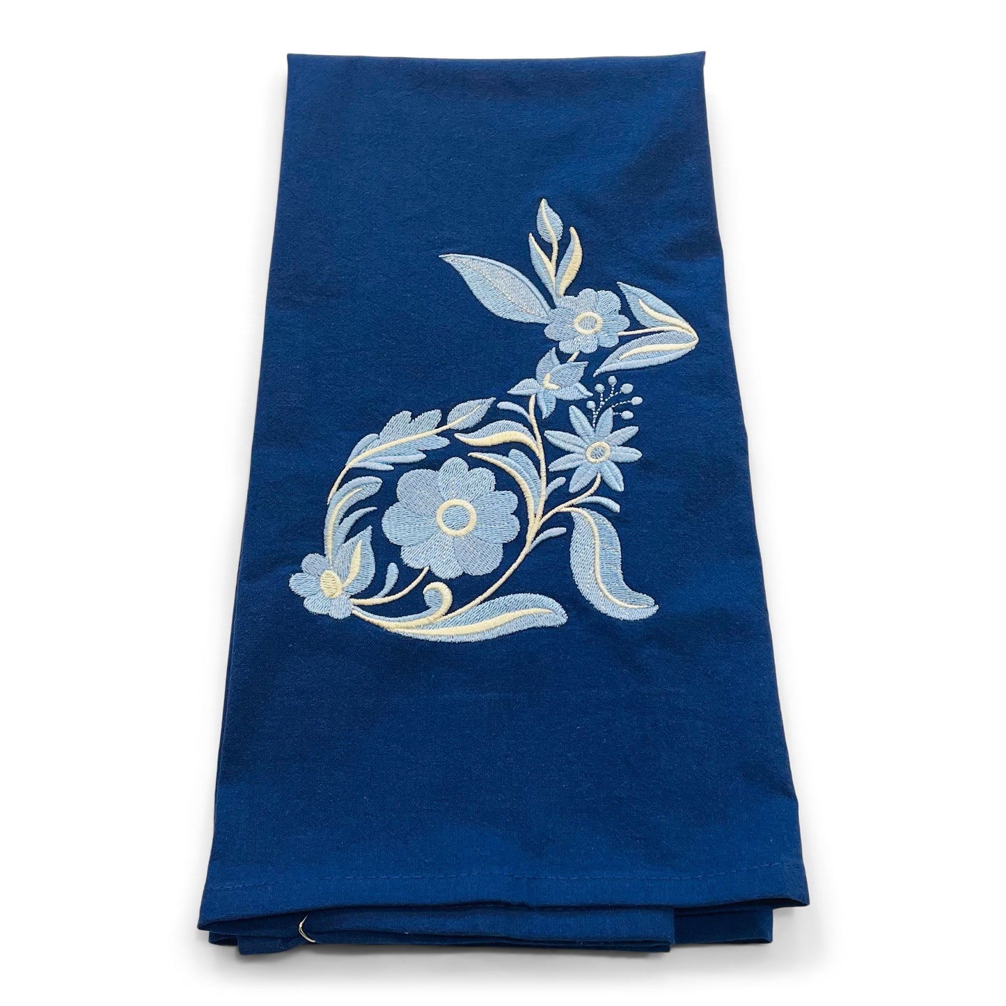 Towel  - Blue Bunny Spring Easter on Navy