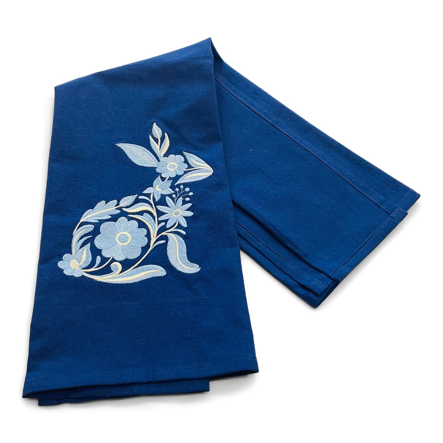 Towel  - Blue Bunny Spring Easter on Navy
