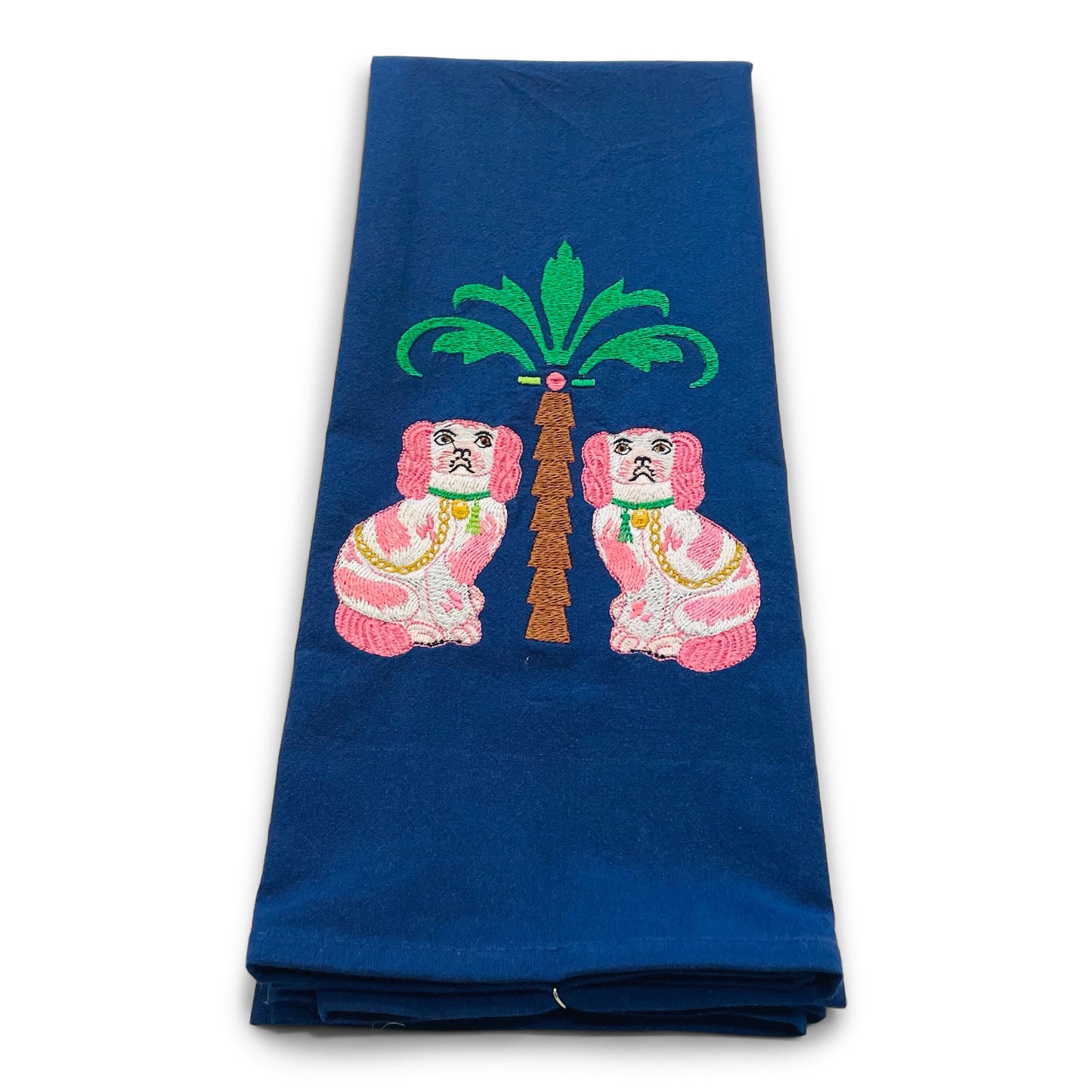 Staffordshire Dogs with Palm Tree Towel