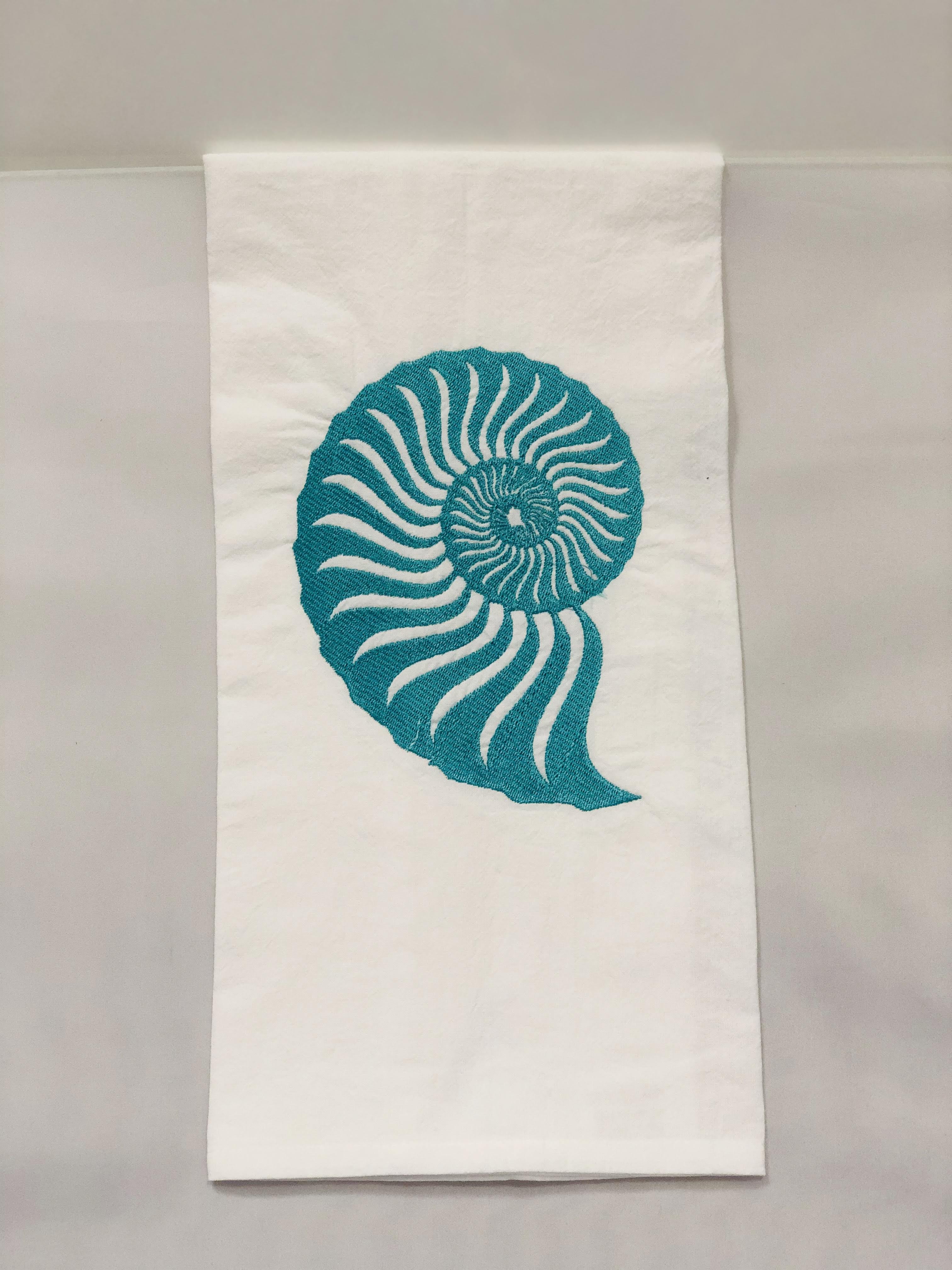 Turquoise Teal Nautilus Shell