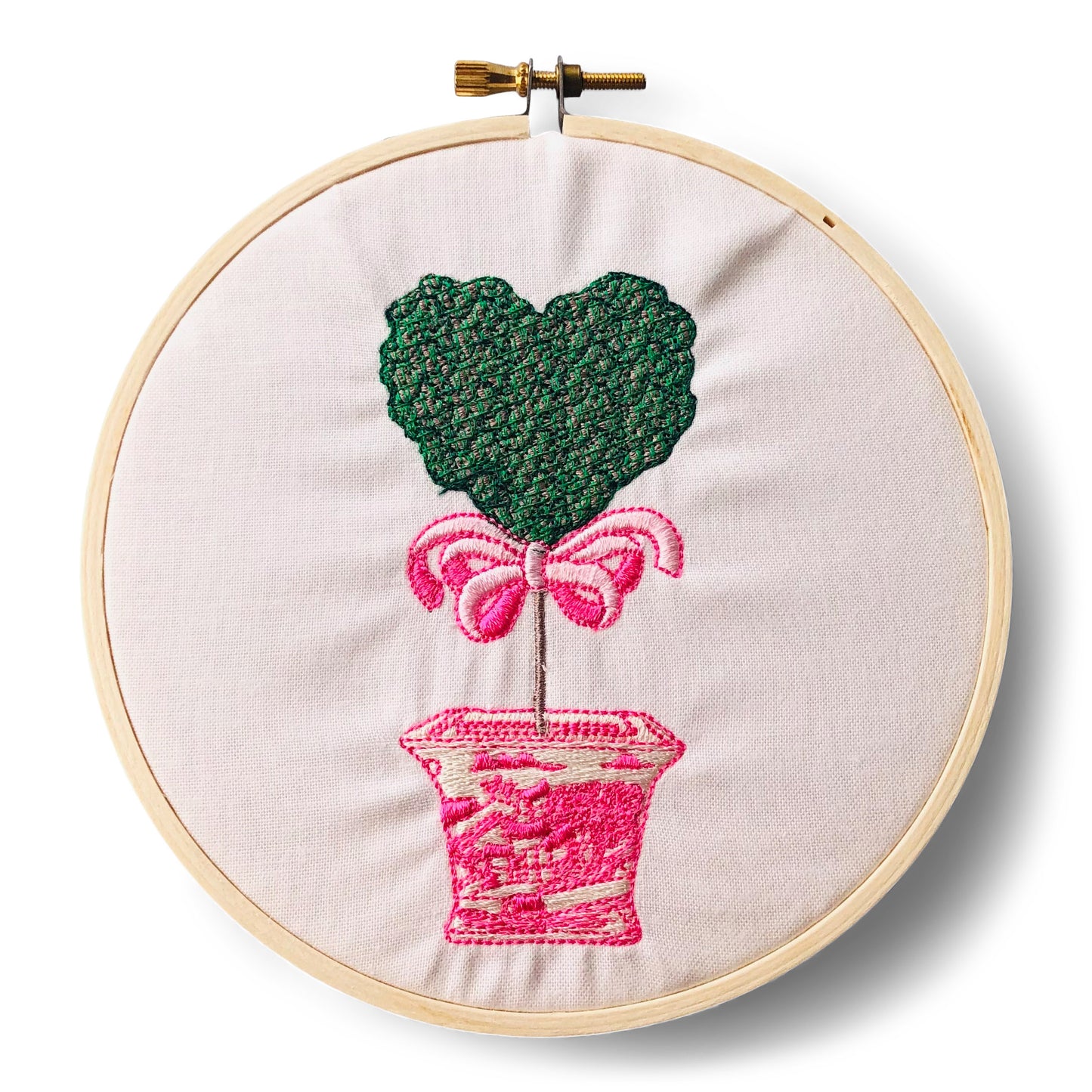 Ornament - Heart Topiary in Pink Pot