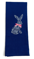 Chinoiserie Bunny Spring Easter Dish Towel