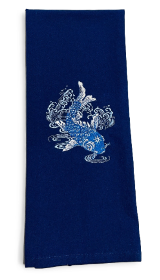 Chinoiserie Koi Fish Dish Towel